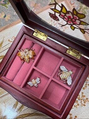 Vintage Bumble Bee Brooch Trio | Rhinestone Set